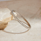 White Shimmer - Silver Bangle