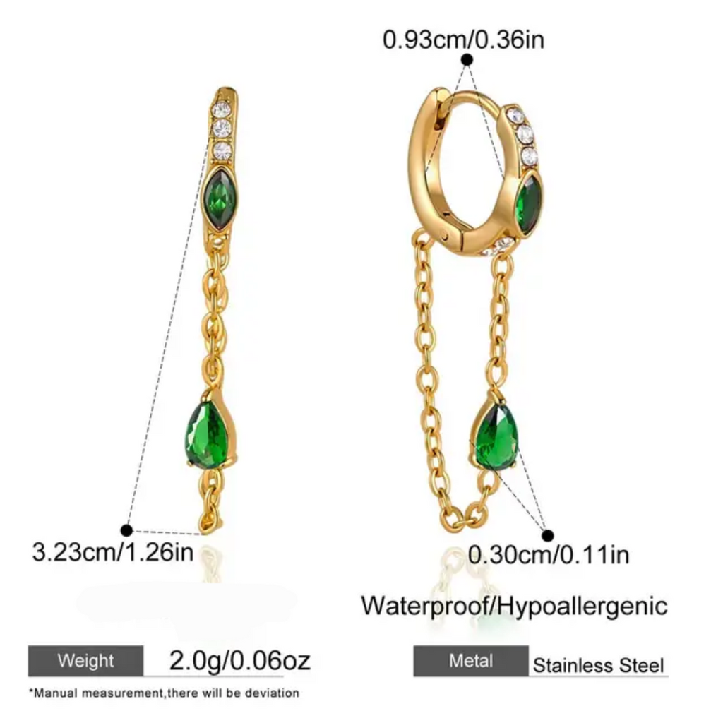 Green Summer Hoops - Earrings