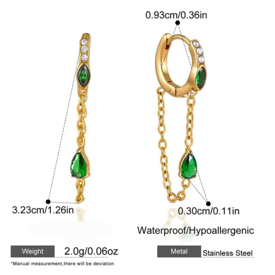Green Summer Hoops - Earrings