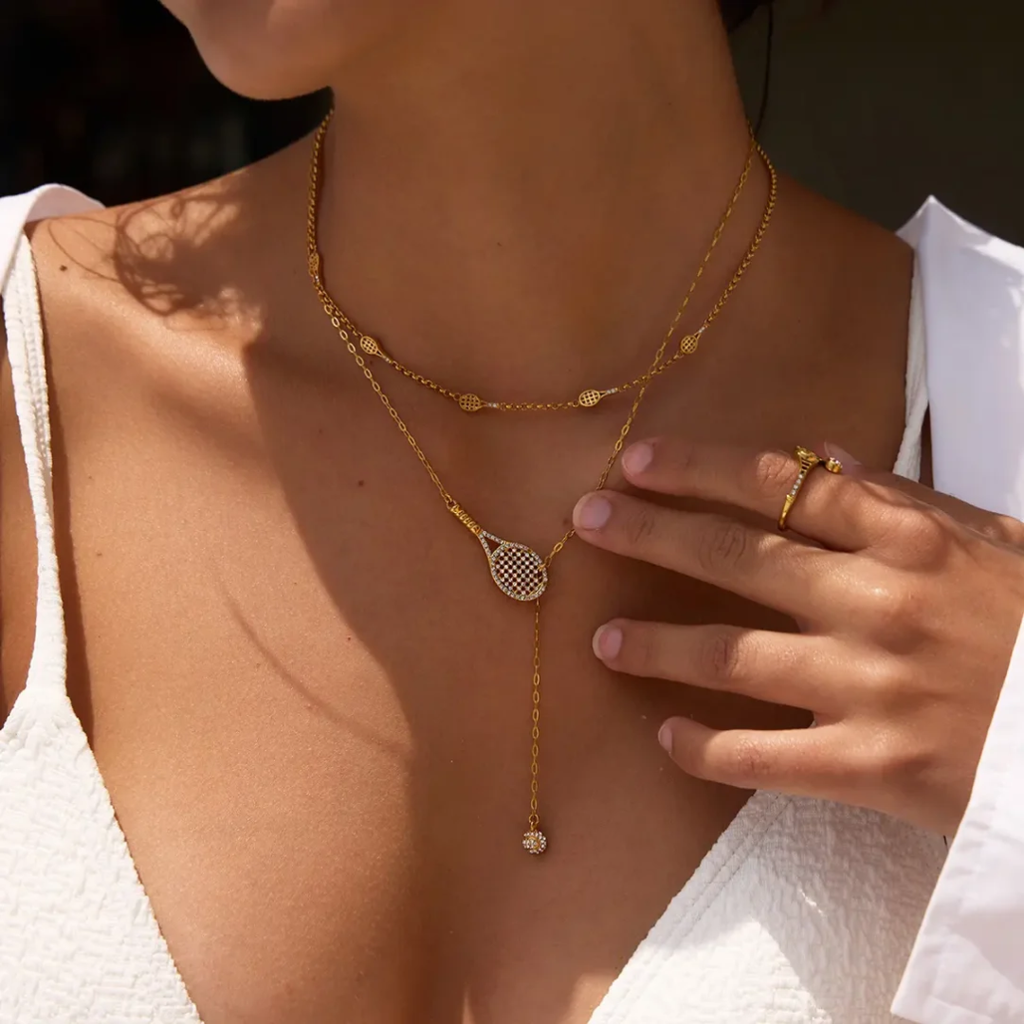 Studded Racket - Necklace