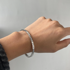 White Shimmer - Silver Bangle